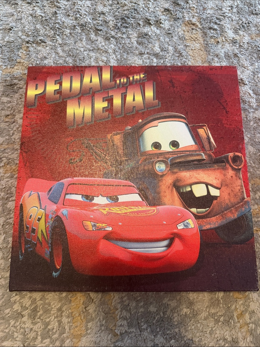 Disney Red Lightning McQueen & Mater 'Pedal to the Metal' Wall Art canvas 11 in